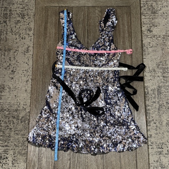 Free People Sequin Siren Ruffled Mini Dress - Picture 12 of 14